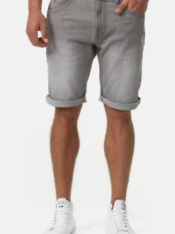 Indicode Herren Shorts Jeans - Fife in hellgrau grau