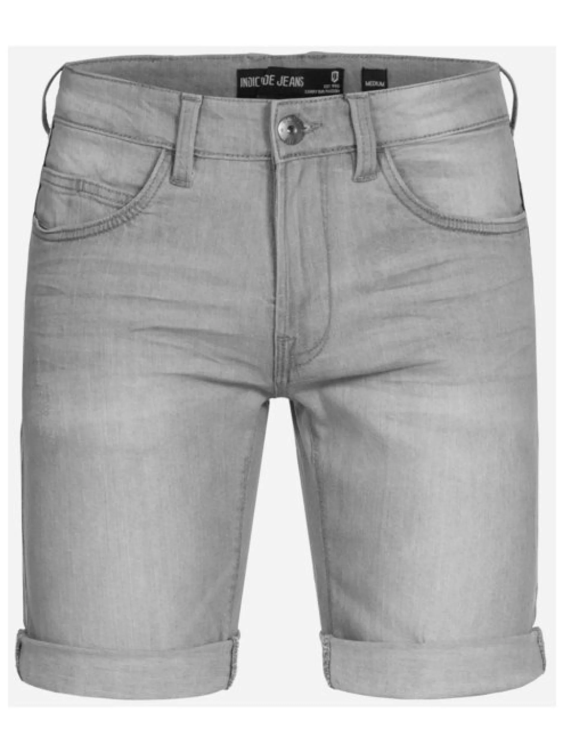 Indicode Herren Shorts Jeans - Fife in hellgrau grau