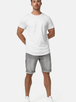 Indicode Herren Shorts Jeans - Fife in hellgrau grau