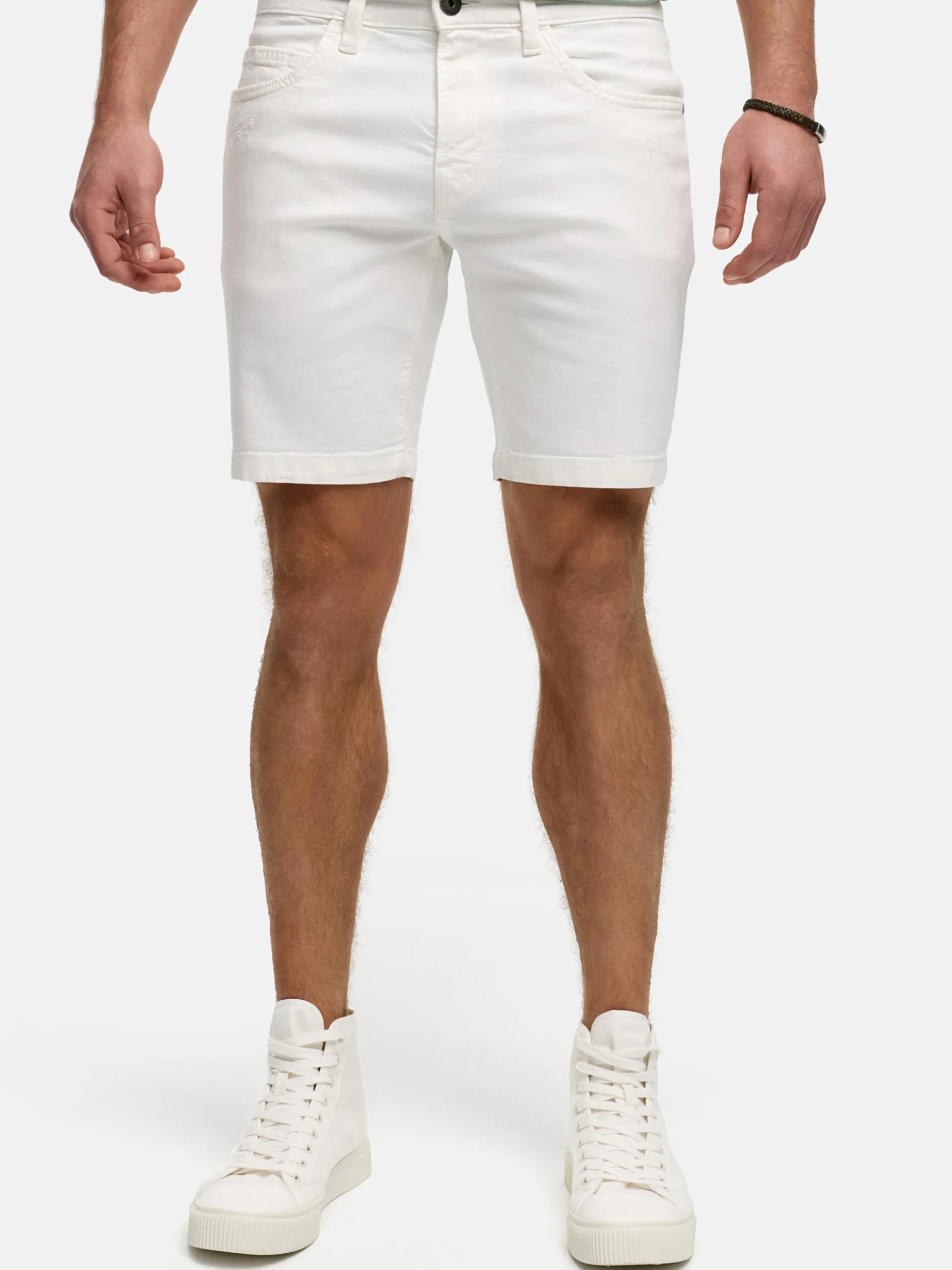 Indicode Herren Shorts Jeans - INMCFly in weiß