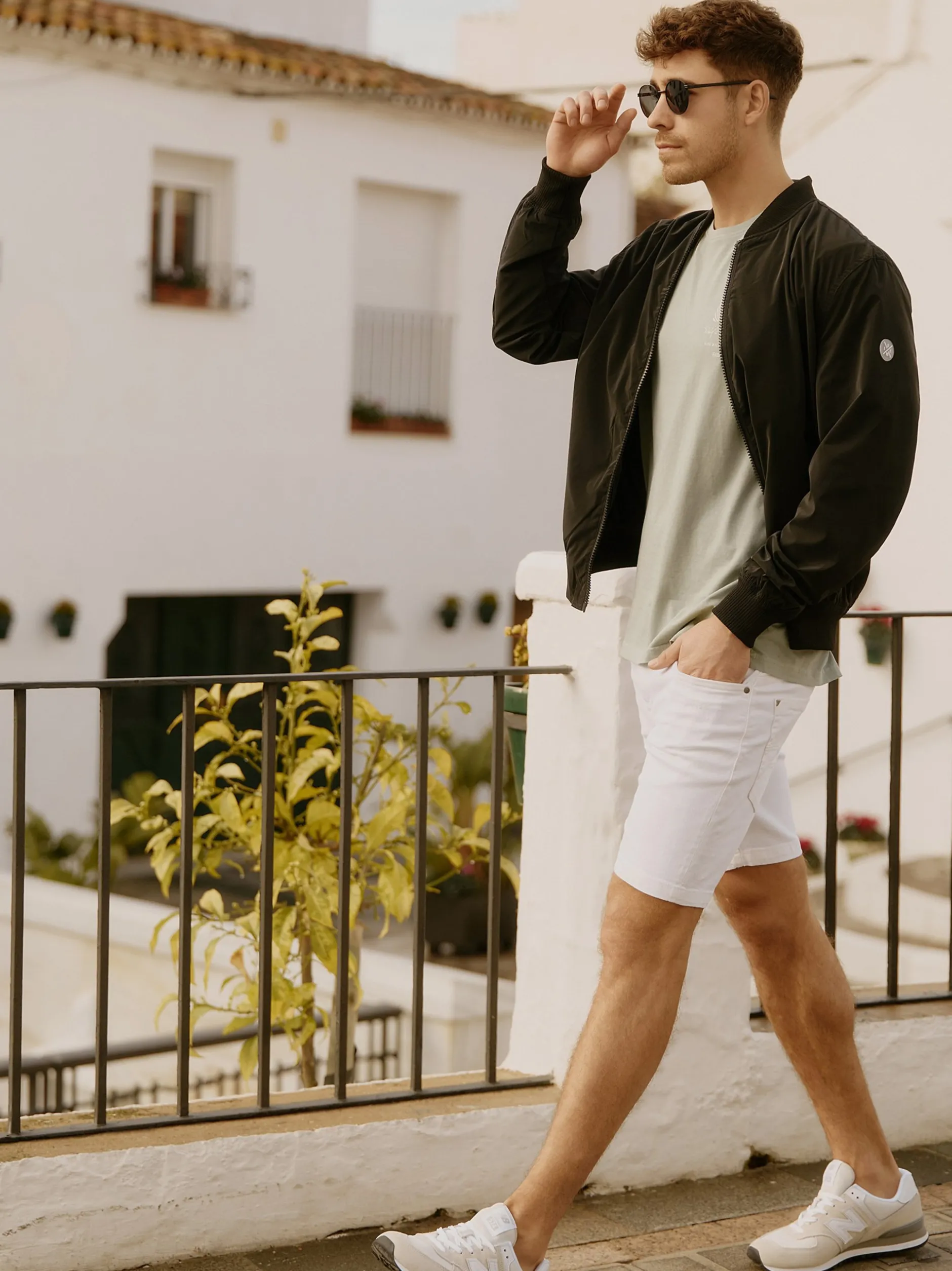 Indicode Herren Shorts Jeans - INMCFly in weiß