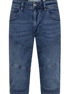 Indicode Herren Shorts Jeans - Fortune in blau denim