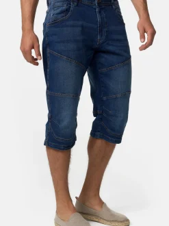 Indicode Herren Shorts Jeans - Fortune in blau denim