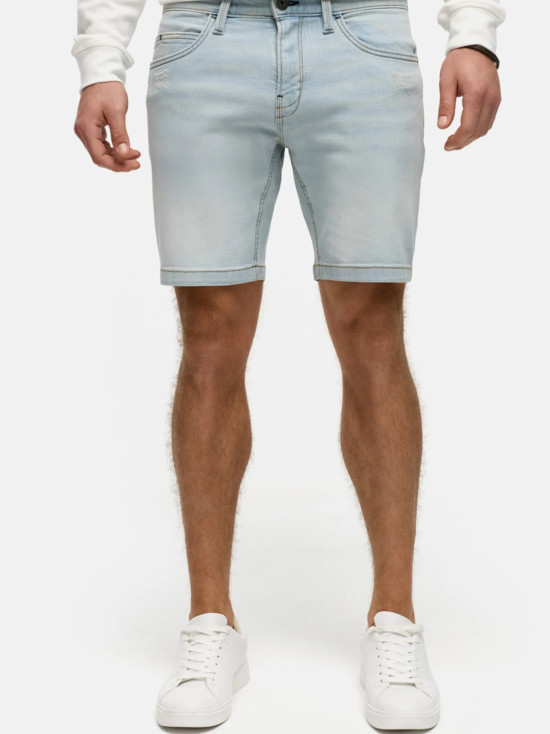 Indicode Herren Shorts Jeans - INMCFly in blau bleached