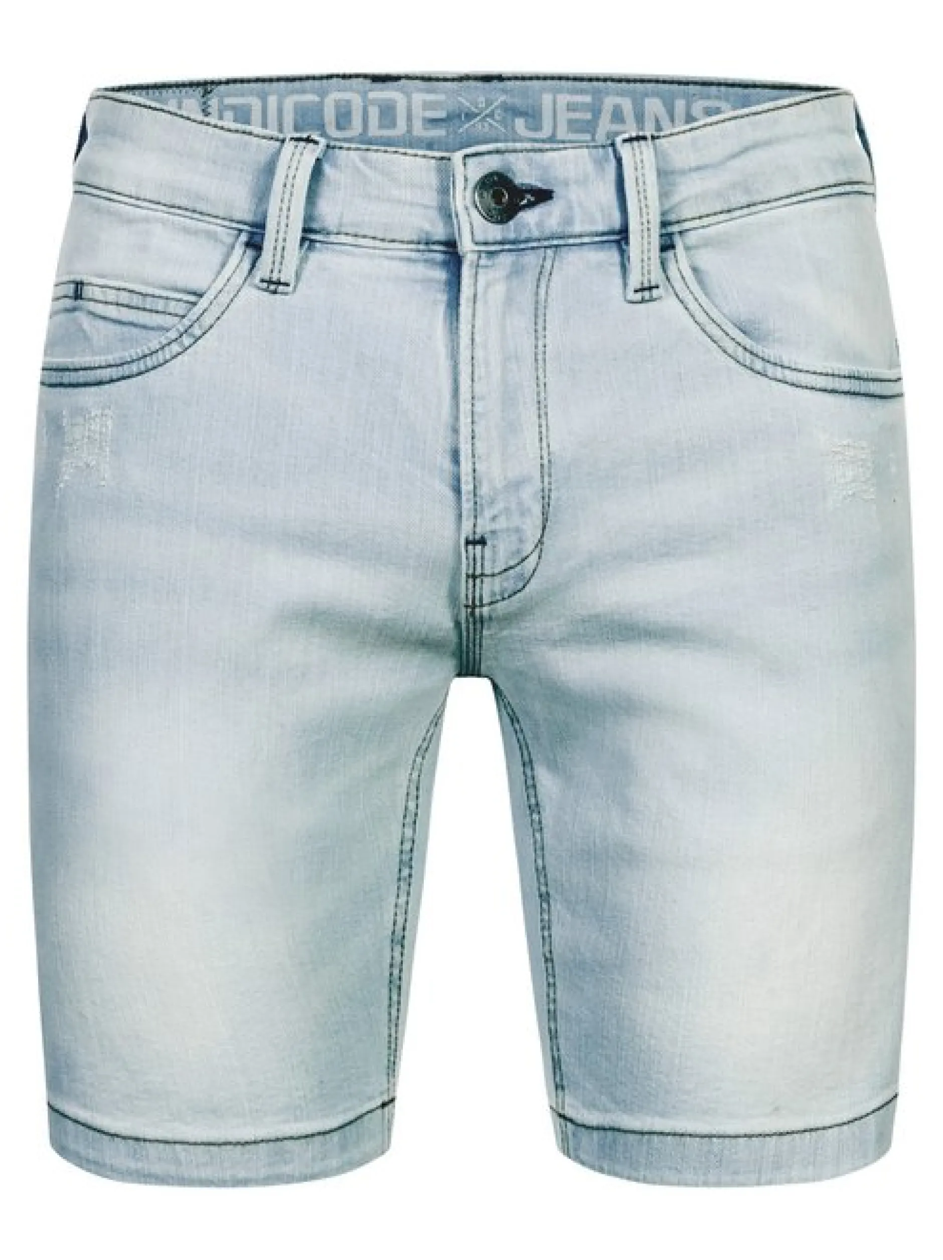 Indicode Herren Shorts Jeans - INMCFly in blau bleached