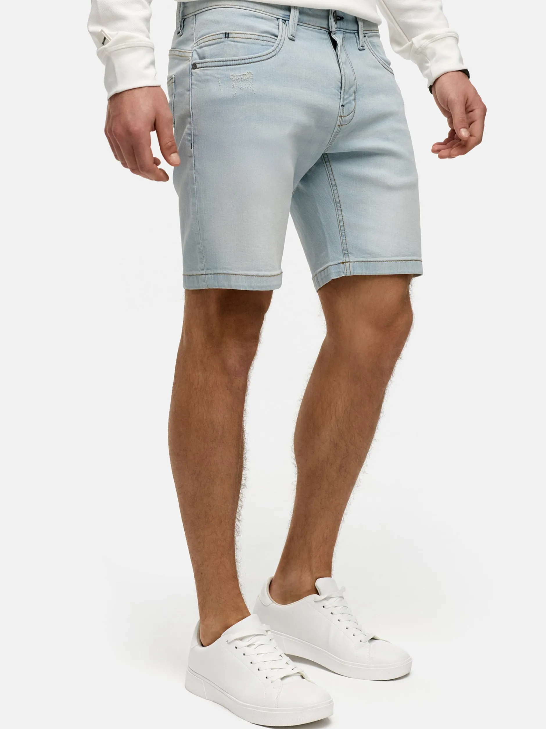 Indicode Herren Shorts Jeans - INMCFly in blau bleached