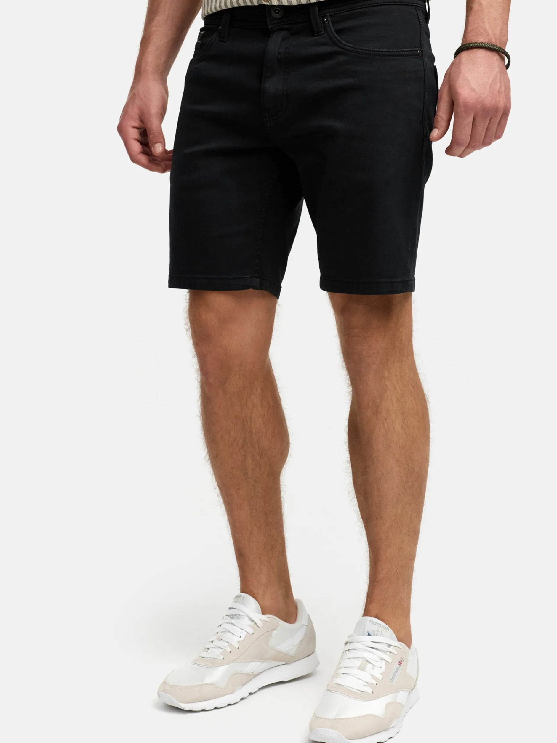 Indicode Herren Shorts Jeans - INSymon in schwarz