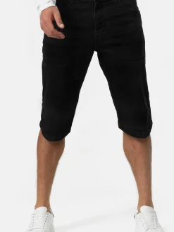 Indicode Herren Shorts Jeans - Jaspar in schwarz