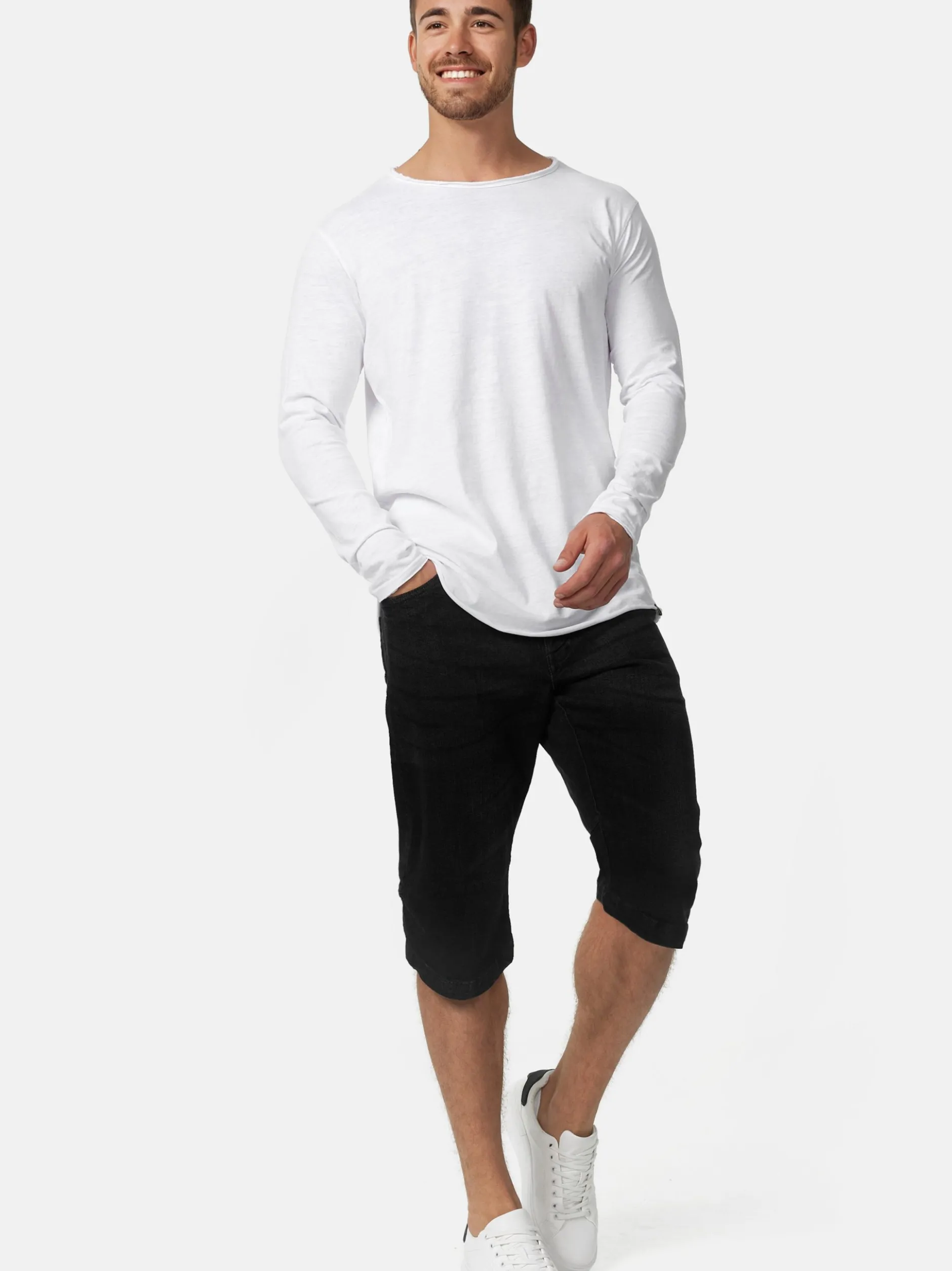 Indicode Herren Shorts Jeans - Jaspar in schwarz