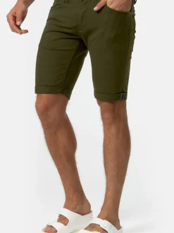Indicode Herren Shorts Jeans - Villeurbanne in khaki