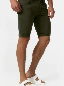 Indicode Herren Shorts Jeans - Villeurbanne in khaki