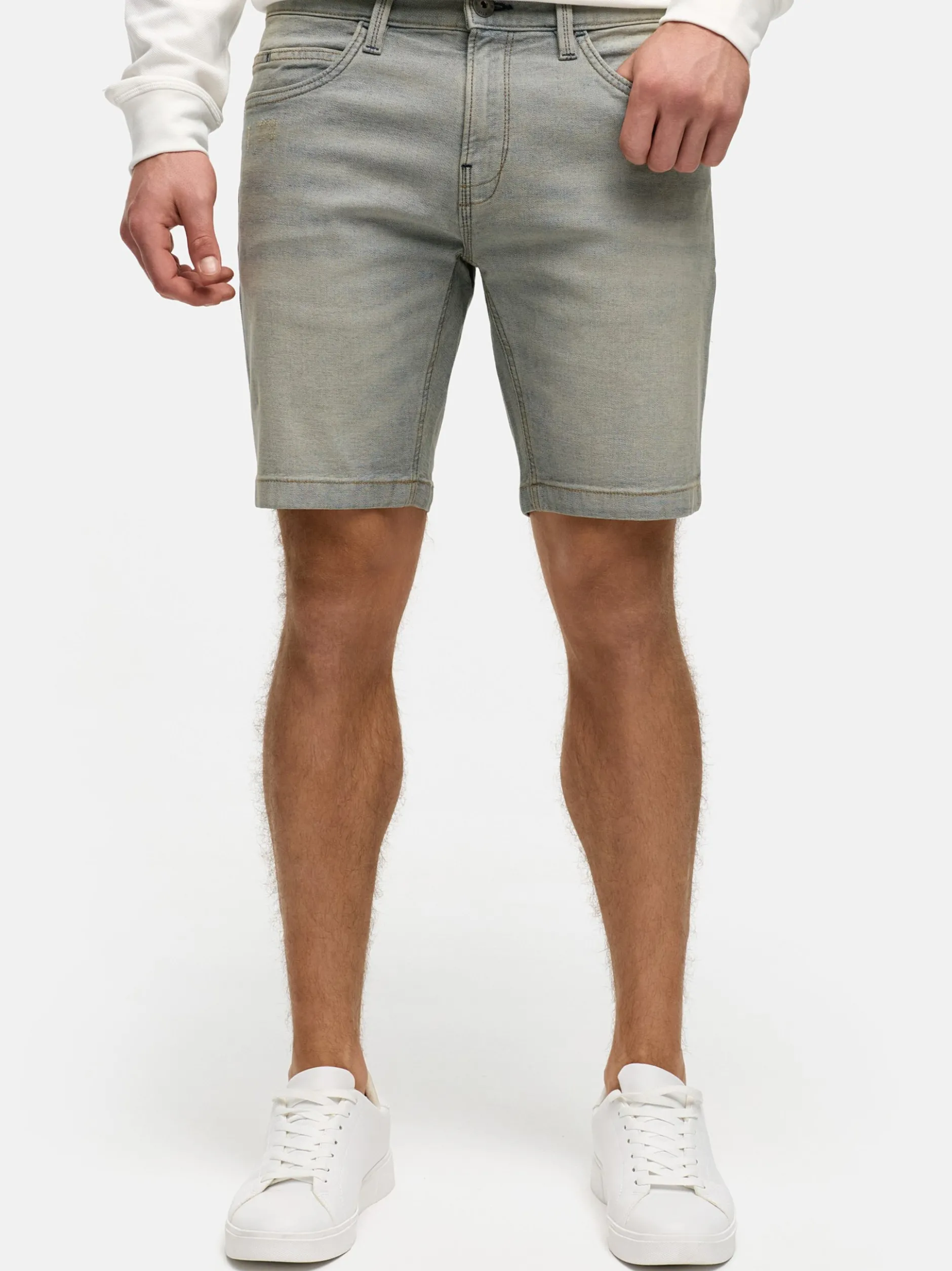 Indicode Herren Shorts Jeans - INMCFly in beige hellgrau