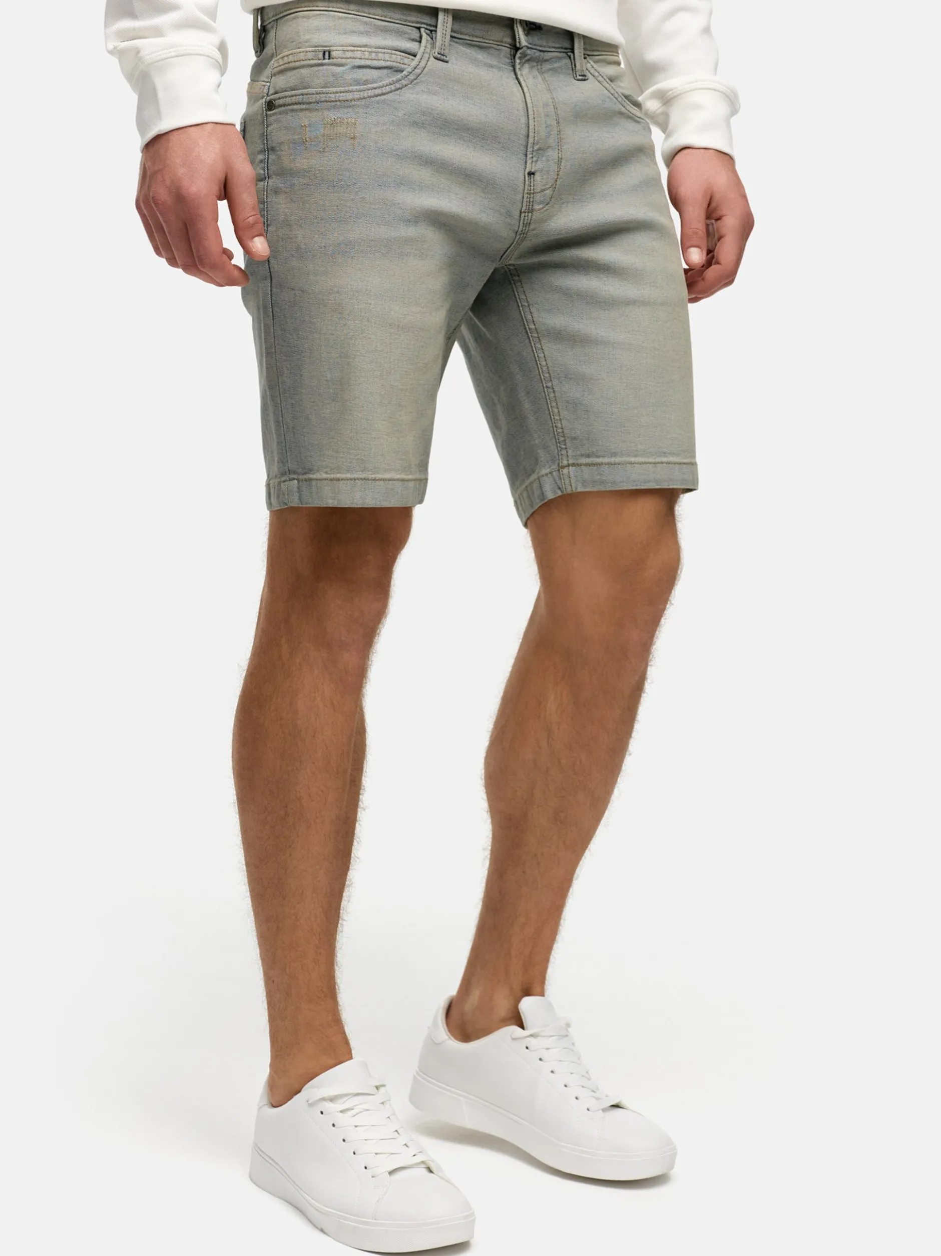 Indicode Herren Shorts Jeans - INMCFly in beige hellgrau