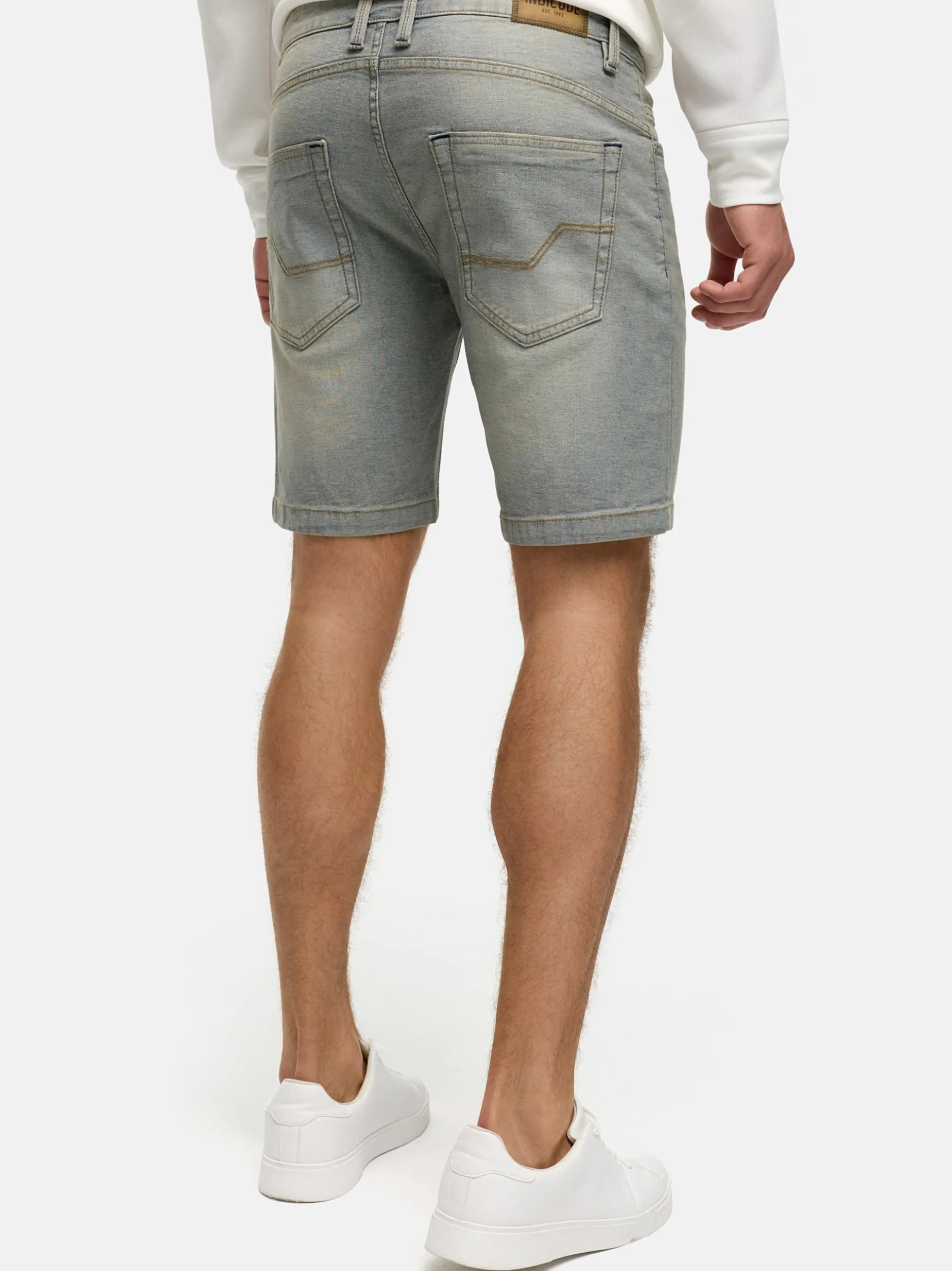 Indicode Herren Shorts Jeans - INMCFly in beige hellgrau