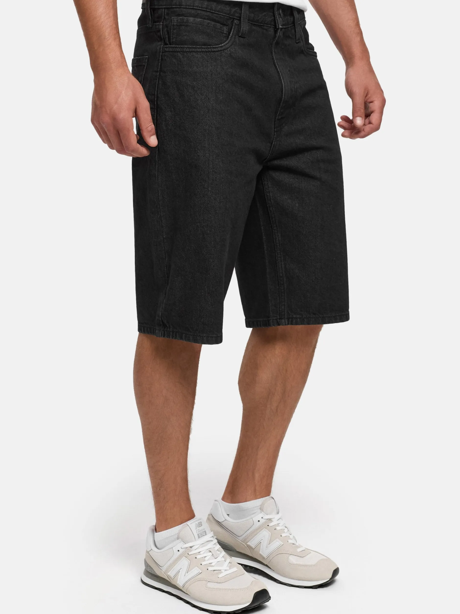 Indicode Herren Shorts Jeans - INZelmon in schwarz
