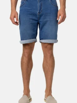 Indicode Herren Shorts Jeans - Lonar in bleached hellblau
