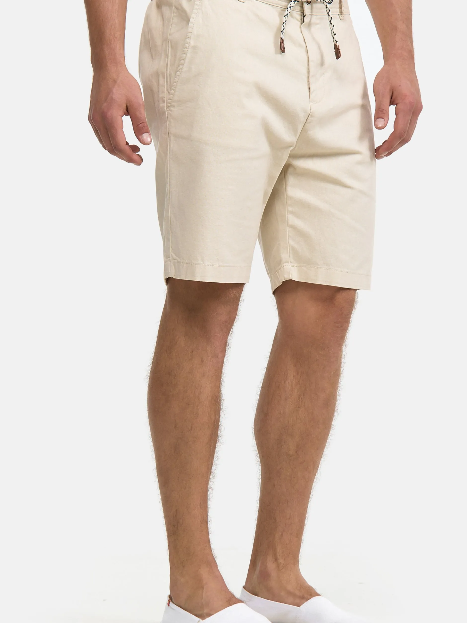 Indicode Herren Shorts Leinen - Bowmanville in beige