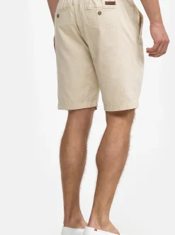 Indicode Herren Shorts Leinen - Bowmanville in beige