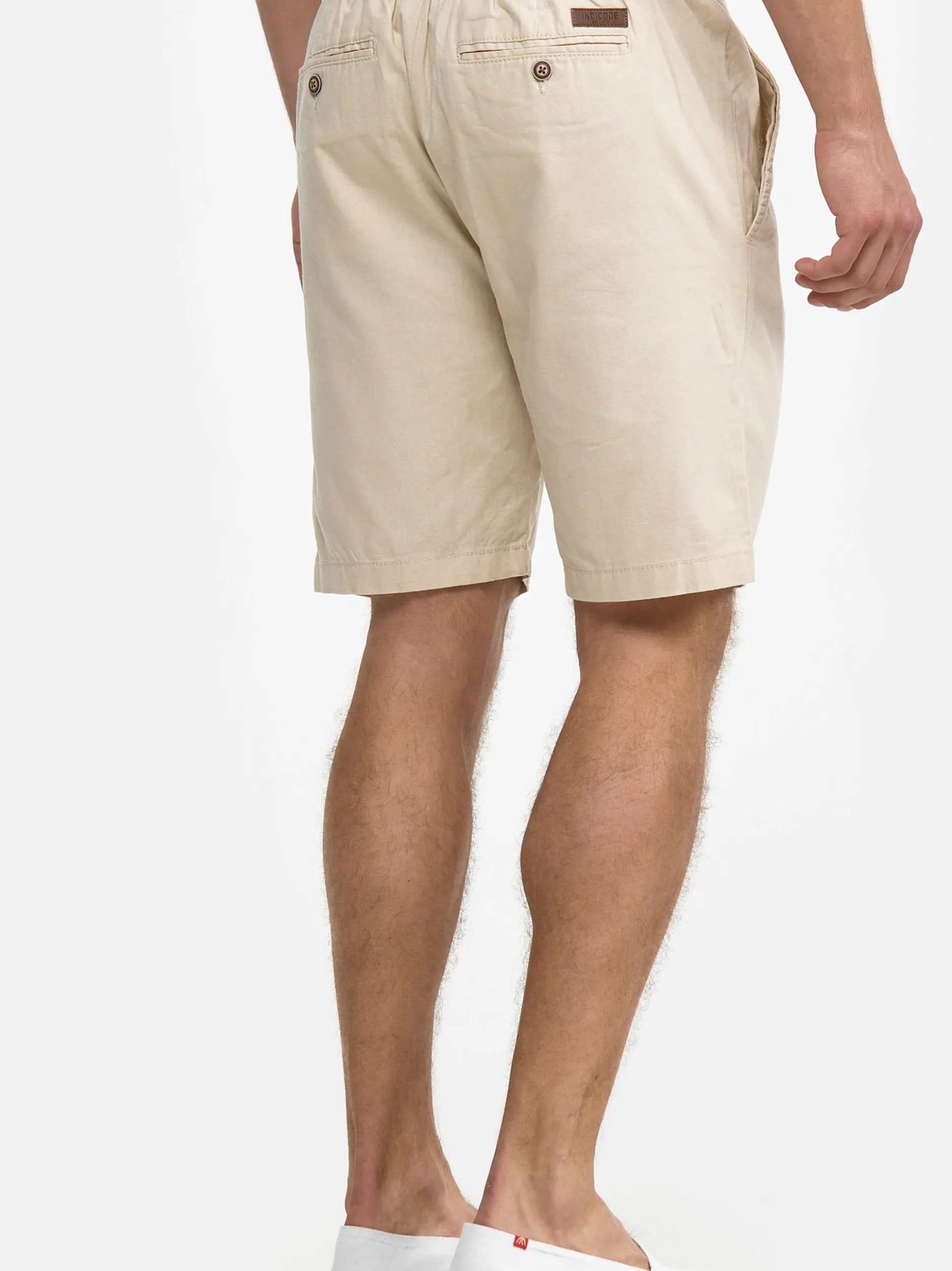 Indicode Herren Shorts Leinen - Bowmanville in beige