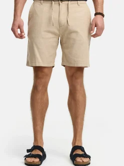 Indicode Herren Shorts Leinen - INErwil in beige sand