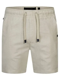 Indicode Herren Shorts Leinen - INPop in vanille weiß