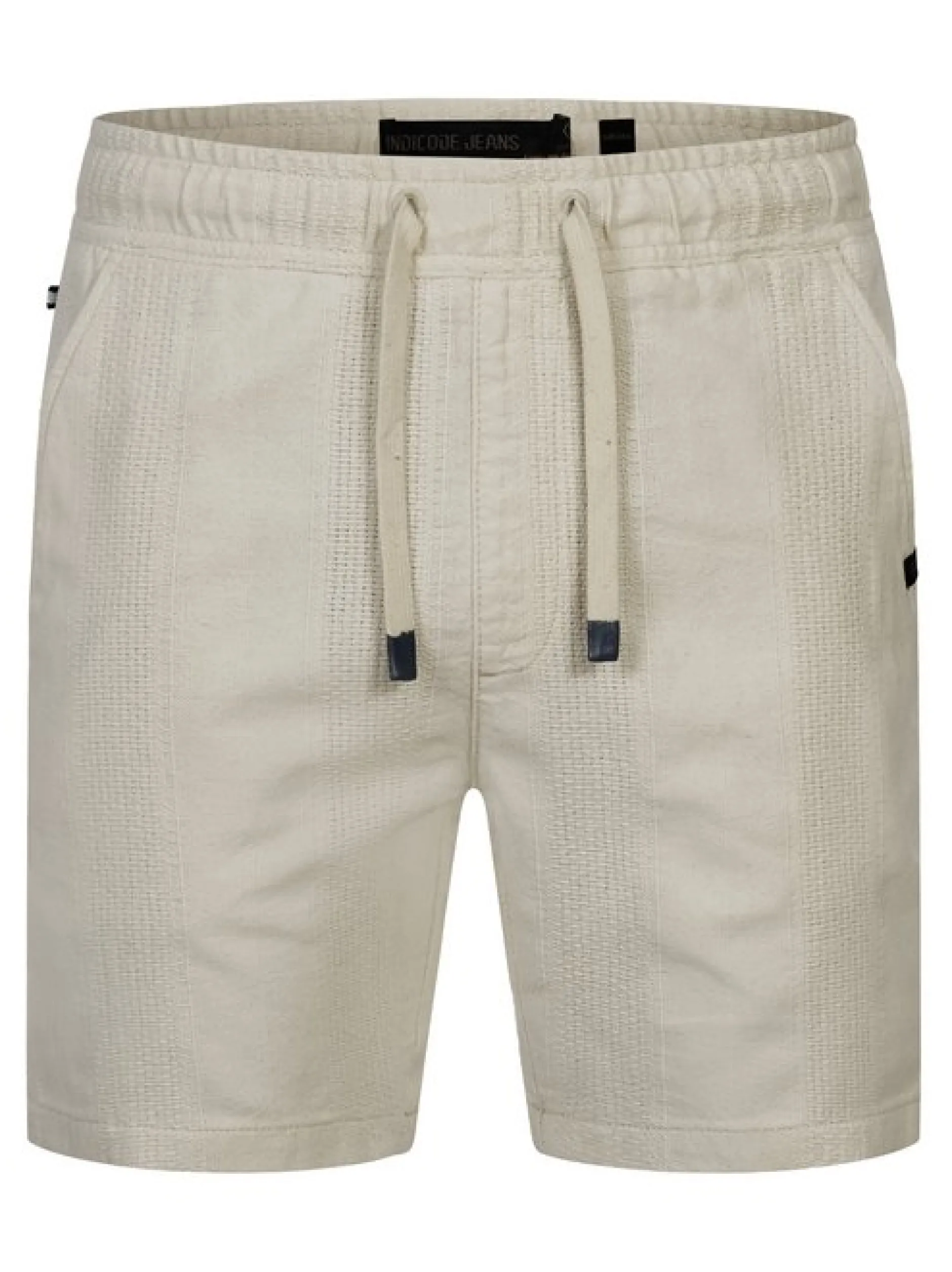 Indicode Herren Shorts Leinen - INPop in vanille weiß