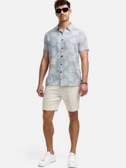 Indicode Herren Shorts Leinen - INPop in vanille weiß