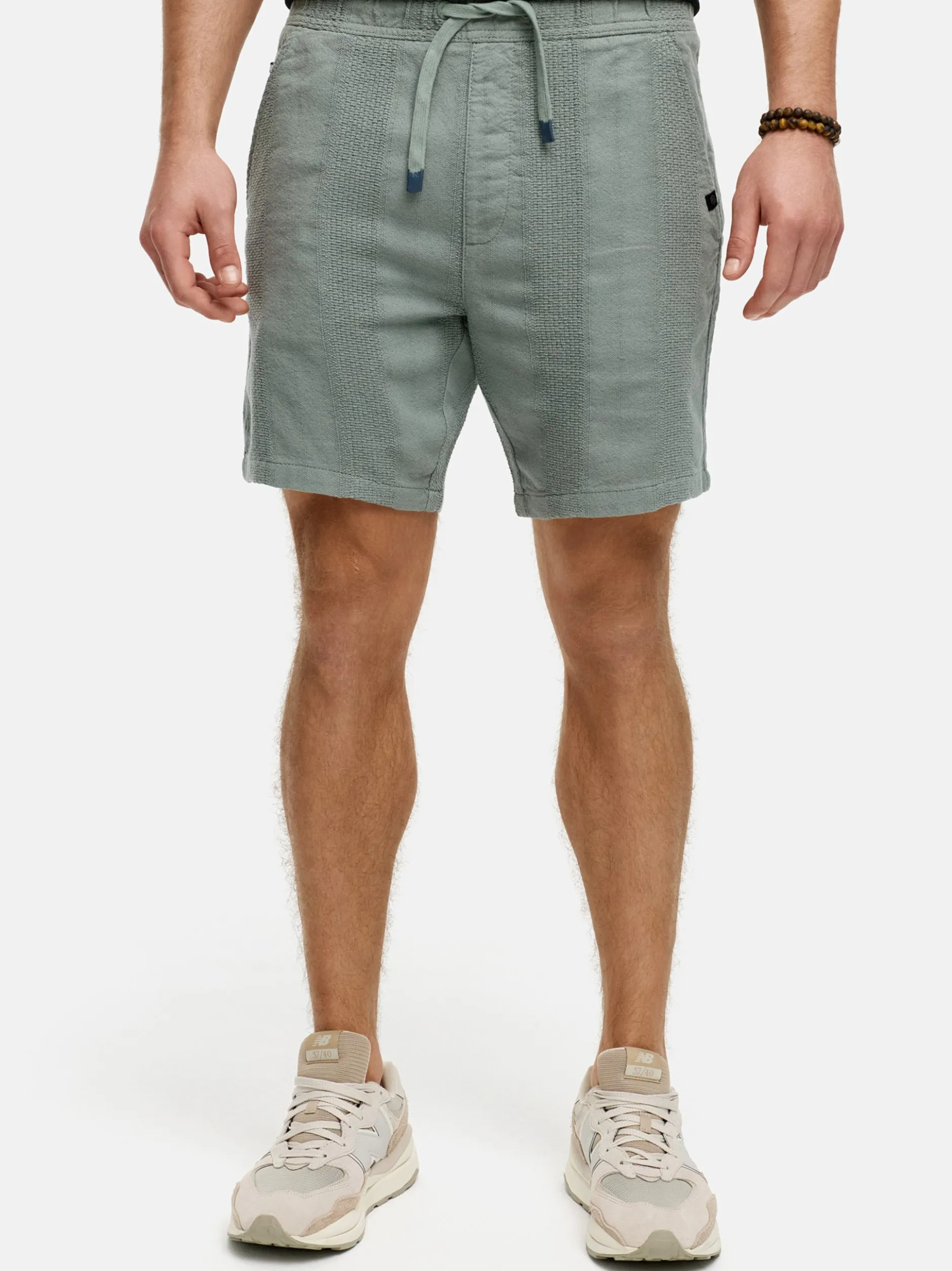 Indicode Herren Shorts Leinen - INPop in taupe beige