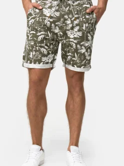 Indicode Herren Shorts Leinen - Brayan in khaki