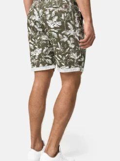 Indicode Herren Shorts Leinen - Brayan in khaki