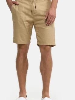 Indicode Herren Shorts Leinen - Bowmanville in beige sand
