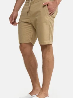 Indicode Herren Shorts Leinen - Bowmanville in beige sand