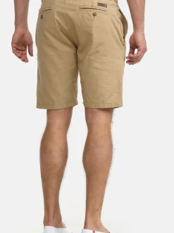 Indicode Herren Shorts Leinen - Bowmanville in beige sand