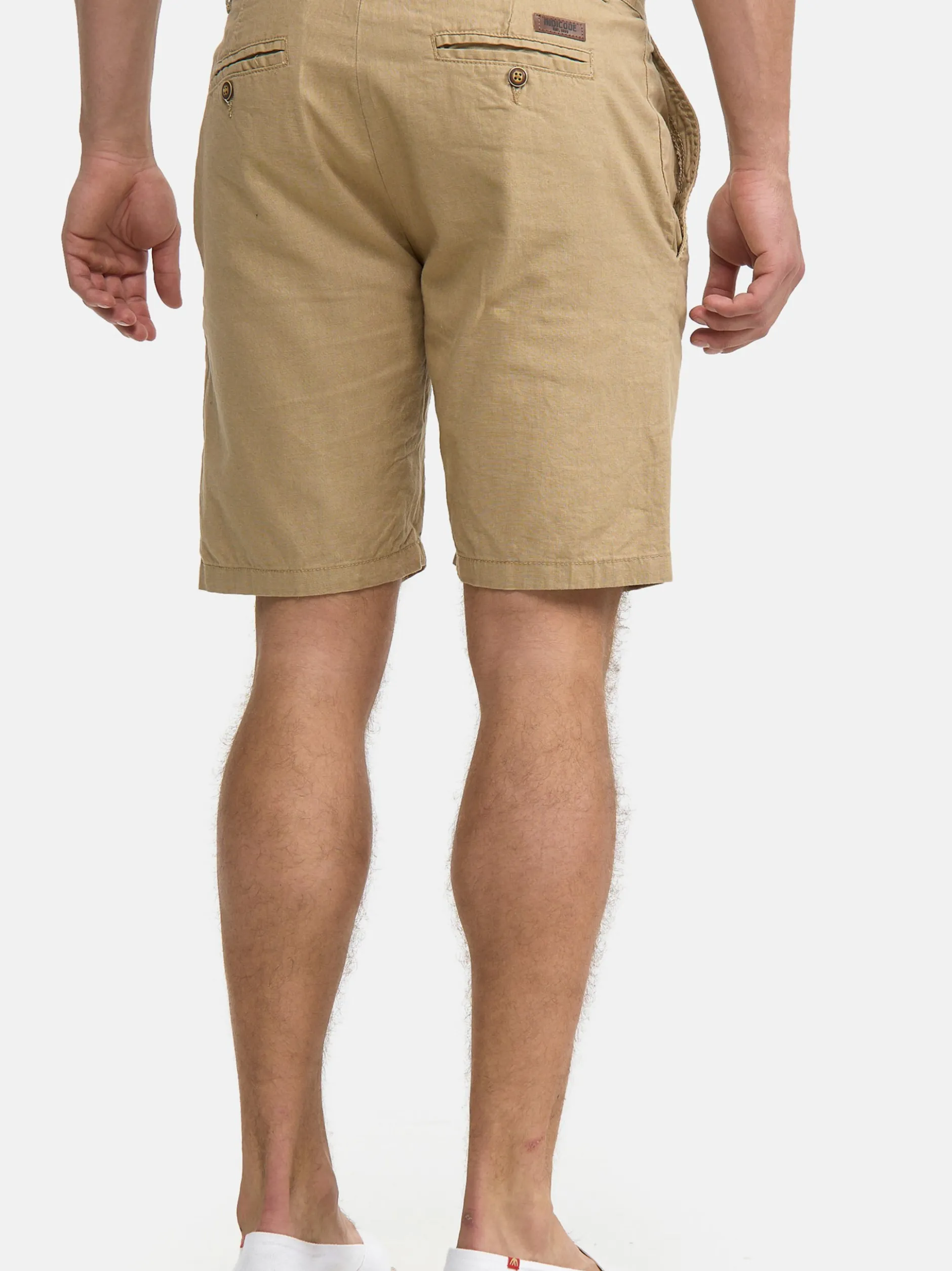 Indicode Herren Shorts Leinen - Bowmanville in beige sand