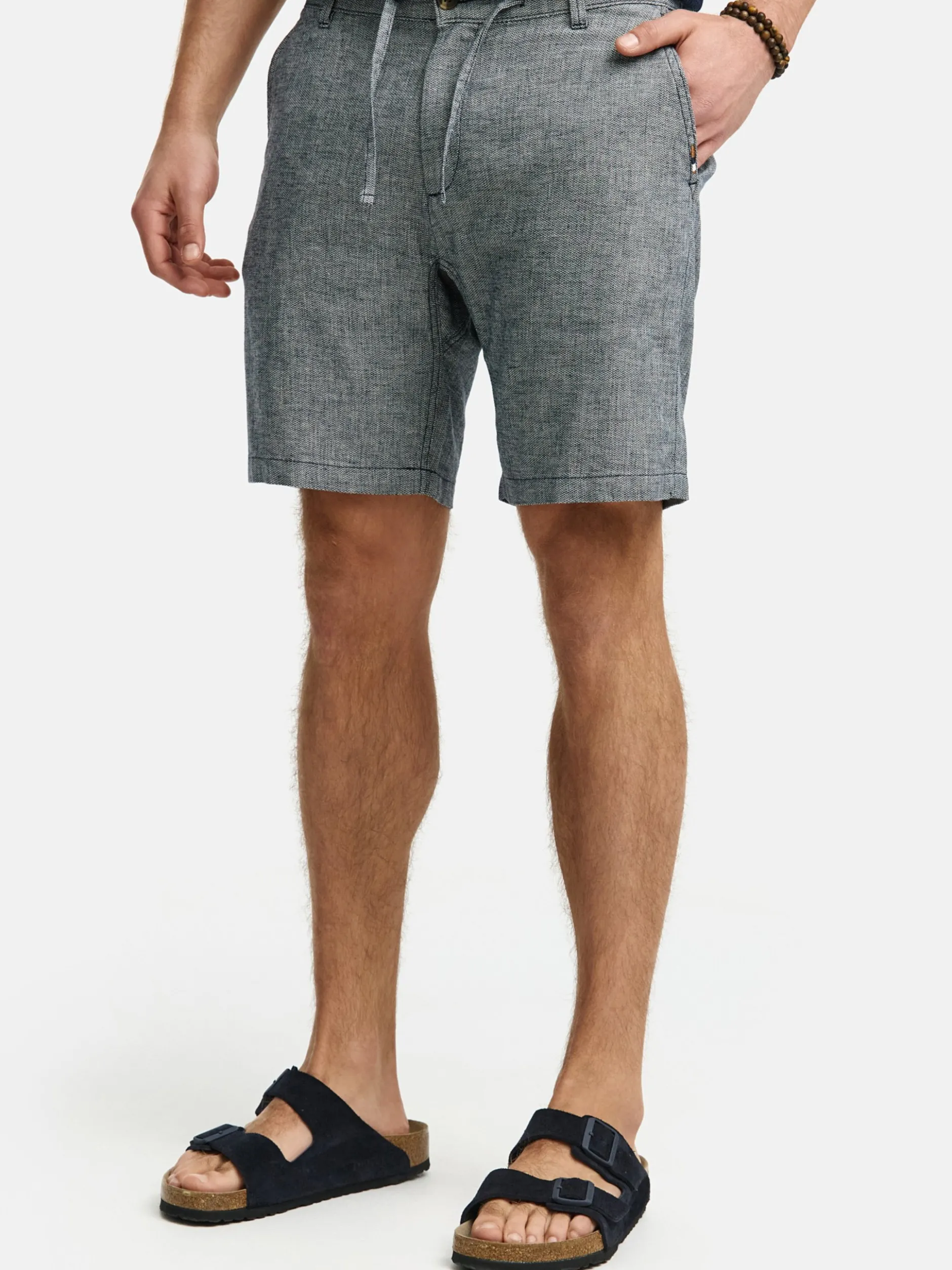 Indicode Herren Shorts Leinen - INErwil in marine
