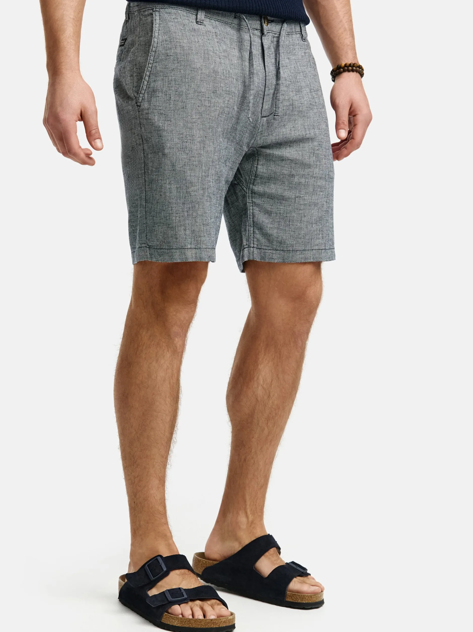 Indicode Herren Shorts Leinen - INErwil in marine