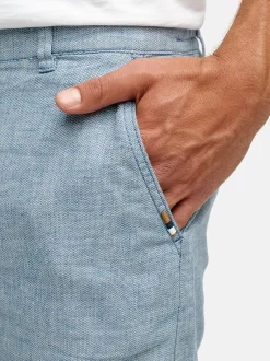 Indicode Herren Shorts Leinen - INErwil in blau