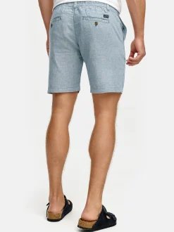 Indicode Herren Shorts Leinen - INErwil in blau