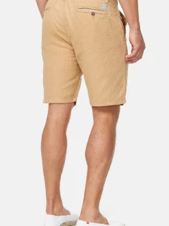 Indicode Herren Shorts Leinen - Corvallis in camel mehrfarbig