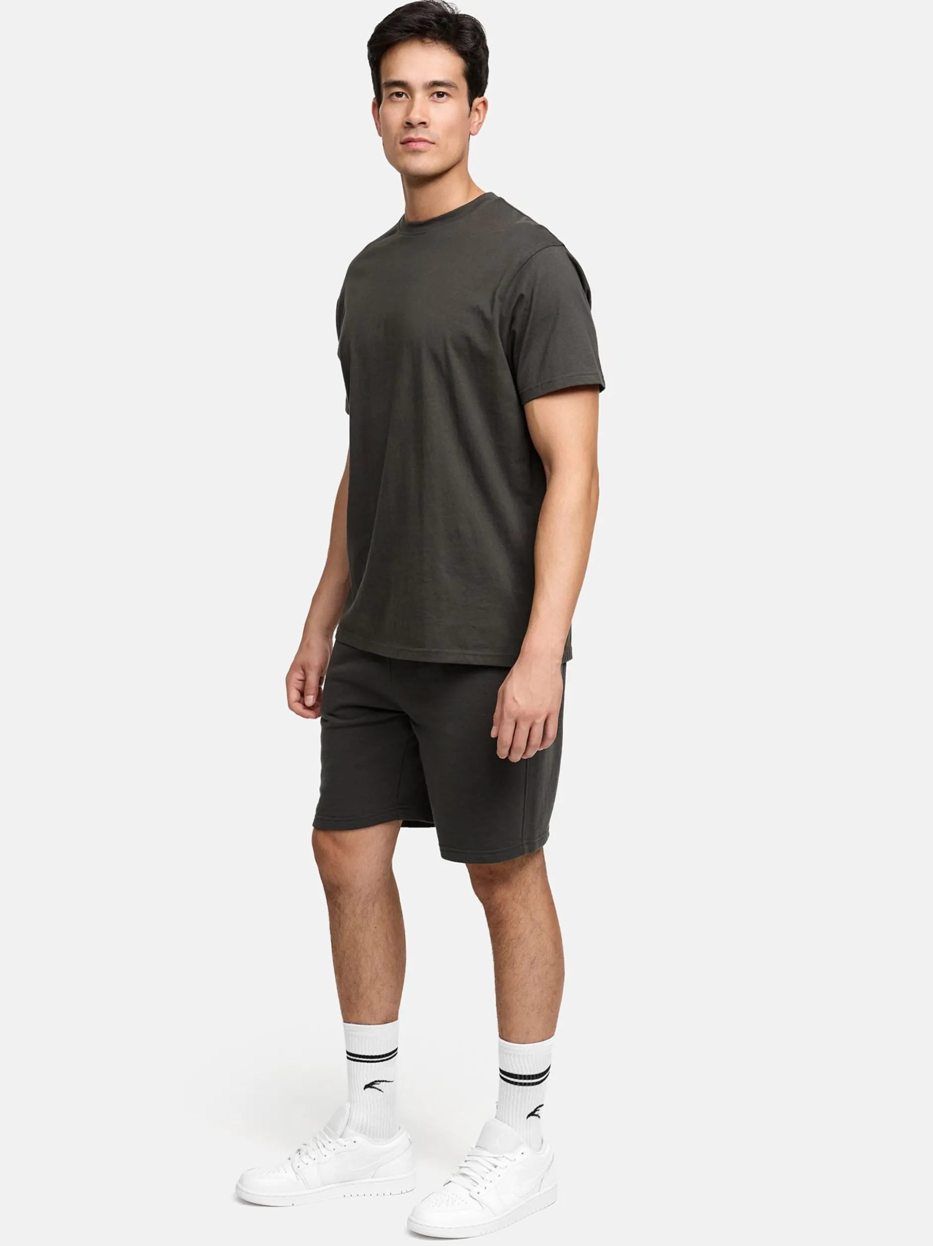 Indicode Herren Shorts & Shirt Set - Comfy in anthrazit