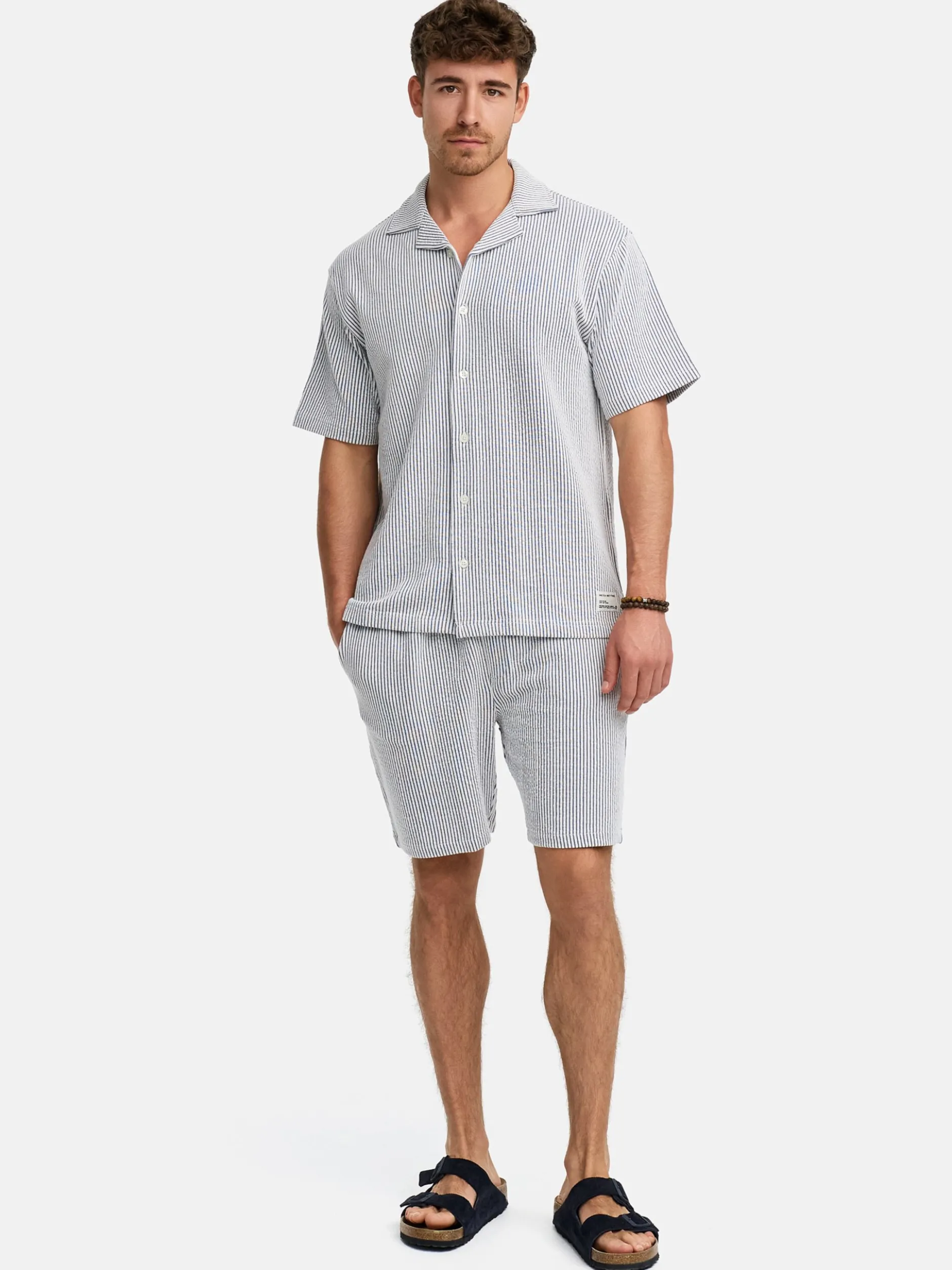 Indicode Herren Shorts & Shirt Set - INLino Set in blau