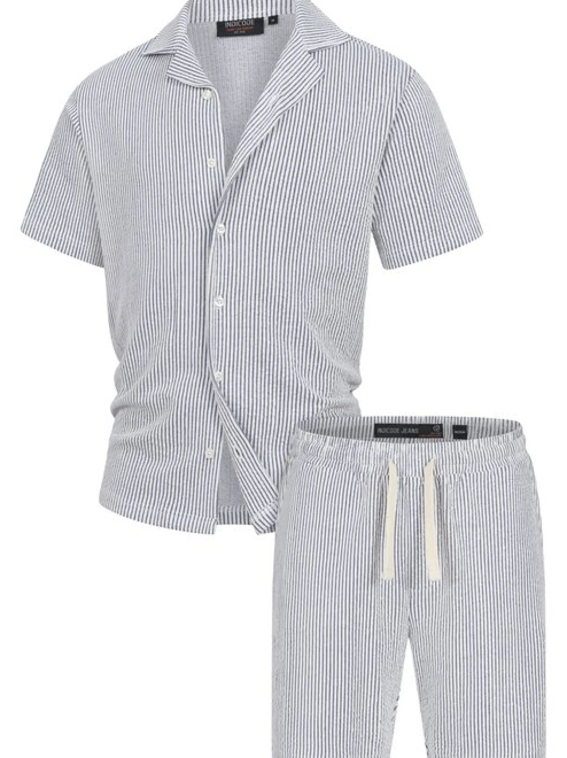 Indicode Herren Shorts & Shirt Set - INLino Set in blau