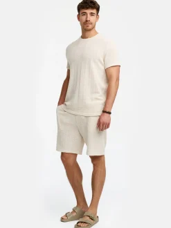 Indicode Herren Shorts & Shirt Set - INGelo in beige taupe