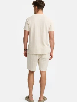 Indicode Herren Shorts & Shirt Set - INGelo in beige taupe