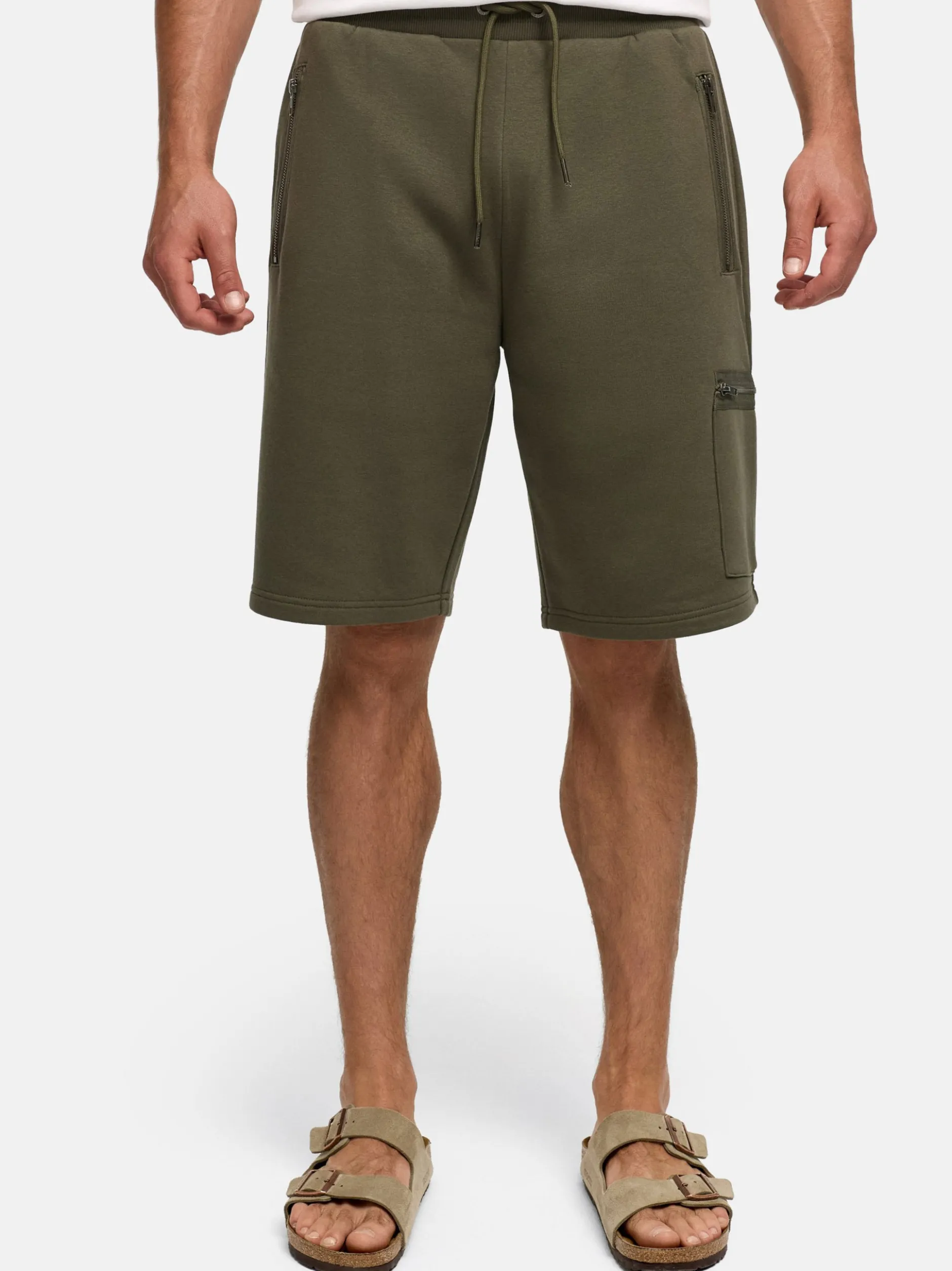 Indicode Herren Shorts Sweat - INNorson in khaki