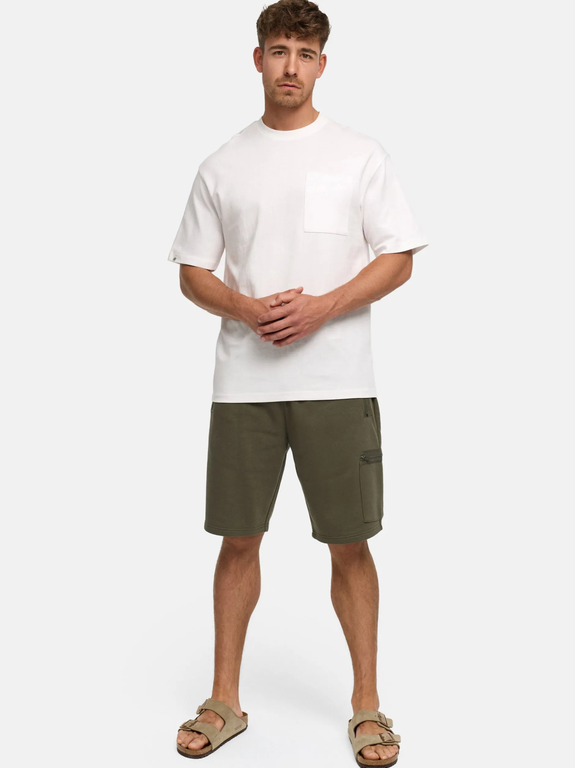 Indicode Herren Shorts Sweat - INNorson in khaki
