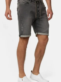 Indicode Herren Shorts Sweat - Piano in grau