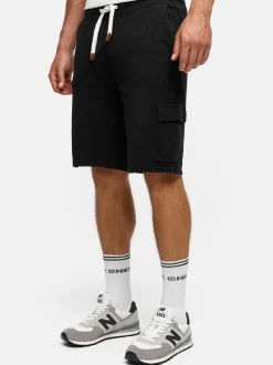 Indicode Herren Shorts Sweat - White Rock in schwarz