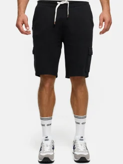 Indicode Herren Shorts Sweat - White Rock in schwarz