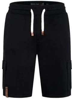 Indicode Herren Shorts Sweat - White Rock in schwarz